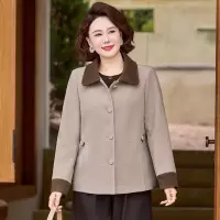 新款春季妈妈装外套春秋新款中老年人薄款呢子上衣40-60岁2026年