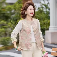 时尚气质中老年马夹40-60岁中年国风妈妈装马甲50岁短款女装中式