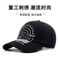 水洗做旧重工靶心刺绣鸭舌帽街头潮牌个性棒球帽小众百搭显脸小潮
