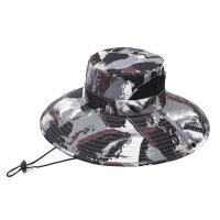 2026帽子新款迷彩圆边帽渔夫帽户外登山帽钓鱼帽防晒遮阳男士盆帽