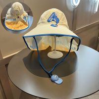 儿童夏季遮阳帽大檐女童网防晒披肩帽男宝宝沙滩渔夫帽户外太阳帽