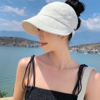新夏季薄款鸭舌空顶渔夫帽韩系时尚可扎高马尾防晒防紫外线可折叠