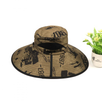 渔夫帽15CM男士钓鱼防晒帽子遮阳帽夏季户外登山水墨透气遮脸防紫