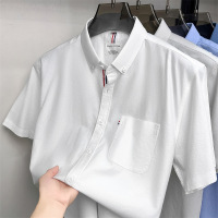 100%纯棉短袖衬衫男2026夏季新款中年商务休闲透气全棉衬衣男款