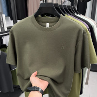 新疆长绒棉男士短袖T恤2026夏季新款圆领休闲简约透气T恤短袖男