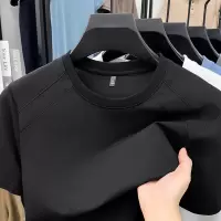 2026夏季新款速干网孔短袖男T恤圆领纯色运动休闲透气男士T恤