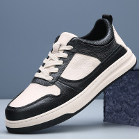 男士休闲鞋透气夏季休闲板鞋舒适手工鞋秋季低帮时尚头层牛皮板鞋