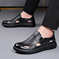 包头凉鞋男夏季沙滩凉拖鞋网面透气男士大码休闲鞋男冲孔凉鞋