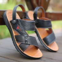 夏季男凉鞋2026新款凉拖两用皮凉鞋男真皮男士拖鞋男休闲沙滩鞋潮