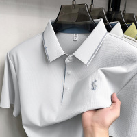 夏新款男士纯色短袖Polo衫商务休闲简约舒适透气轻薄翻领男装