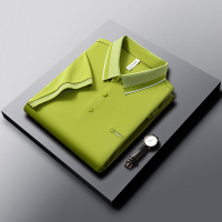 春夏新款男士短袖T恤简约翻领纯色日系休闲透气薄款青年潮流