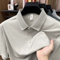 男士春夏季新款高端弹力纯色简约休闲舒适翻领短袖T恤POLO衫