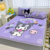 三丽鸥A类凉感丝乳胶凉席三件套床笠款夏季卡通凉感冰丝席子