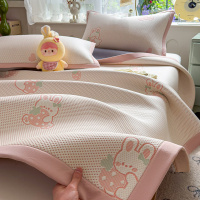 夏季卡通凉豆豆凉席三件套2026新款凉感冰丝夏凉垫单人空调软席子