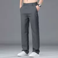 夏季男士亚麻直筒裤宽松垂感商务休闲裤薄款透气通勤长裤子男款
