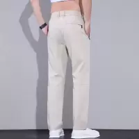 夏季长裤时尚男士休闲裤冰丝薄款纯色商务休闲裤男装潮牌长裤