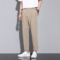 男装男士小西装裤夏季薄款九分裤男潮流弹力款时尚休闲西装裤