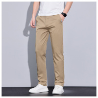 夏季男士高端休闲裤直筒宽松薄款中青年商务通勤百搭长裤子男款