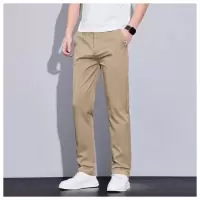 夏季男士高端休闲裤直筒宽松薄款中青年商务通勤百搭长裤子男款