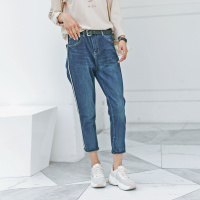 云上生活春秋装简约文艺韩版百搭直筒女式牛仔裤