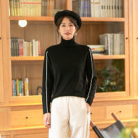 云上生活简约文艺高领套头女式针织衫