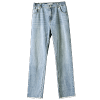 云上生活春秋装简约文艺长款小直筒百搭女式牛仔裤