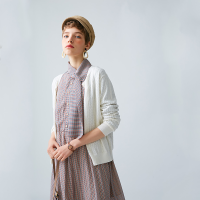 云上生活春秋装简约文艺针织开衫女式针织衫