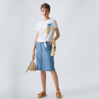 云上生活2020夏装简约文艺韩版印花休闲短袖女式T恤