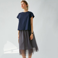 云上生活2020夏简约文艺纯色圆领短袖女式T恤