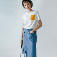 云上生活春夏简约文艺开叉中长款半截裙