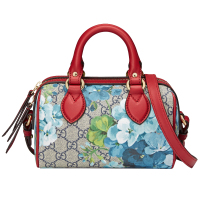 GUCCI 古驰 gucci女包 女士经典双G时尚手提单肩包 米色/红色带印花