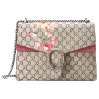 GUCCI古驰 gucci女包 女士Dionysus系列天竺葵印花双GG链条单肩斜挎包酒神包