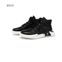 ECCO爱步男鞋黑色880906 高帮鞋小白鞋运动鞋休闲跑步鞋880906