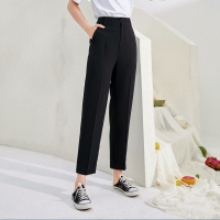 三彩2020夏季新款高腰休闲裤直筒裤西装裤长裤