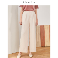 伊布都ibudu2020春季新款高腰长裤休闲裤阔腿裤