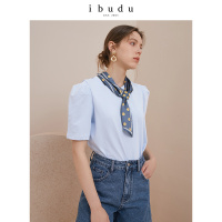 伊布都ibudu2020夏季新款圆领公主袖T恤上衣