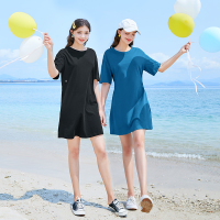 三彩2020夏季新款圆领减龄休闲T恤裙A字连衣裙
