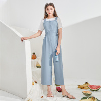 三彩2020夏季新款阔腿裤休闲背带裤连体裤长裤