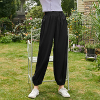 三彩2020夏季新款弹力松紧腰高腰长裤束腿裤灯笼裤休闲裤