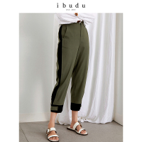 伊布都ibudu2020秋季新款高腰工装裤休闲天丝环保长裤