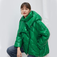 伊布都ibudu2020冬季连帽白鸭绒宽松长袖羽绒服面包服女