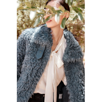 2020冬季新款翻领宽松长袖复古毛毛环保皮草大衣女