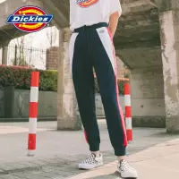 DICKIES新款女士裤子印花撞色拼接脚口罗纹卫裤