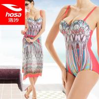 浩沙hosa 女士连体三角裙 小胸聚拢游遮肚显瘦泳衣女