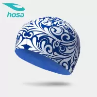 hosa浩沙时尚印花泳帽 男女士成人硅胶游泳帽 专业长发 防水泳帽