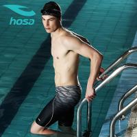 hosa浩沙专业游泳裤 男士平角五分泳裤 2020新款弹力温泉渐变动感