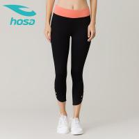 hosa浩沙高弹力健身裤紧身裤跑步长裤 运动七分瑜伽裤女薄款