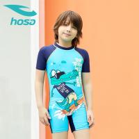 hosa浩沙儿童泳衣 男童连体平角泳裤中大童 2020春夏新款宝宝套装