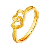 周大福 珠宝心相印足金金戒指女款 计价（工费：48元）F152998