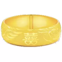 周大福 囍福龙凤镯足金金饰品手镯计价（工费:478元）F195712